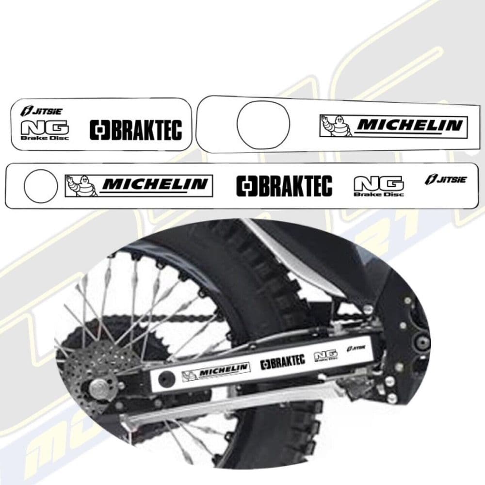 Jitsie Swingarm Stickers / Decals - Montesa 4RT / 300RR / 301RR 2005-2024 - WHITE