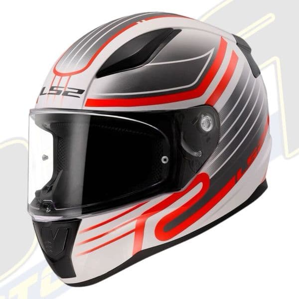 LS2 FF353 Rapid II Motorcycle Helmet - Circuit White / Red