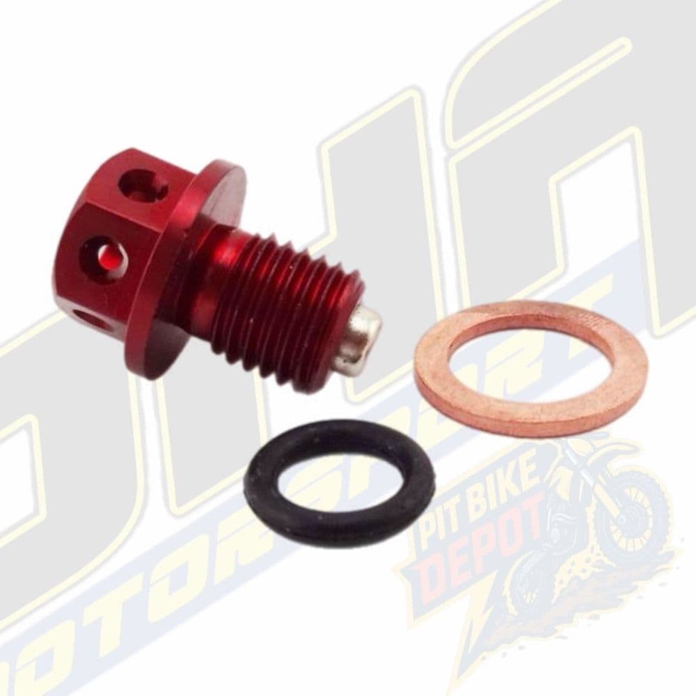 Magnetic Sump Drain Bolt for Stomp Pit Bikes - RED