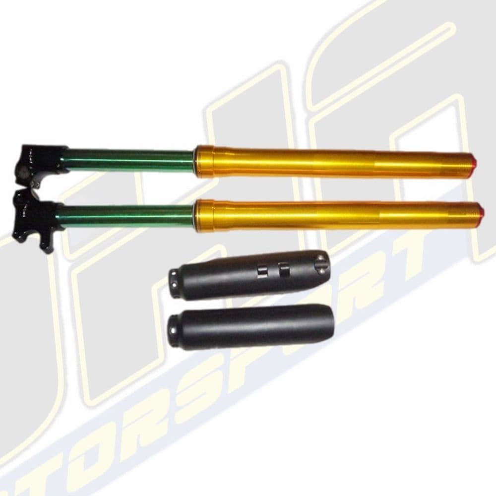 Marzocchi USD Front Forks for CRF70 Frame / Style Pit Bike - GOLD / Oil Slick 735mm