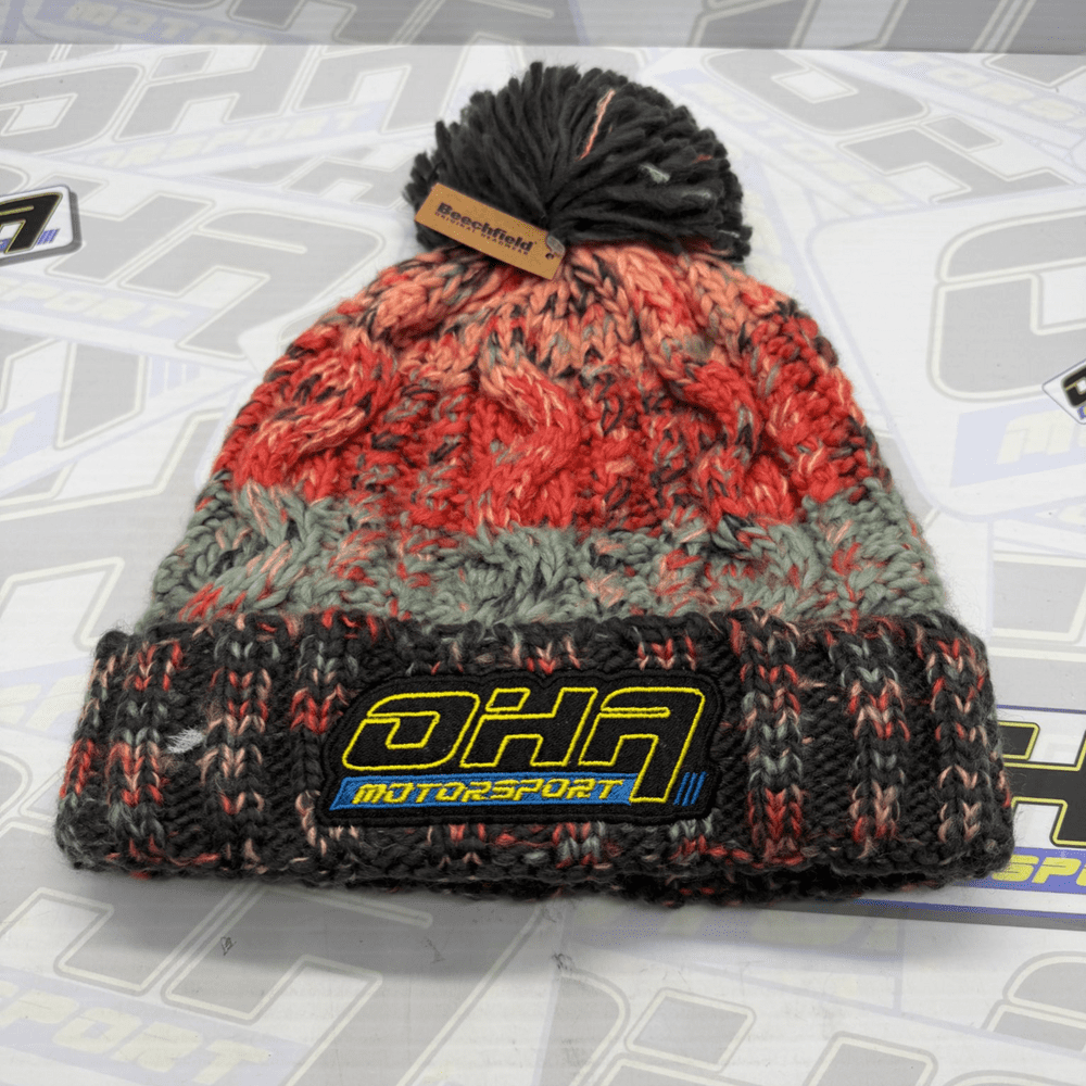 OHA Motorsport Bobble Beanie Hat - Watermelon