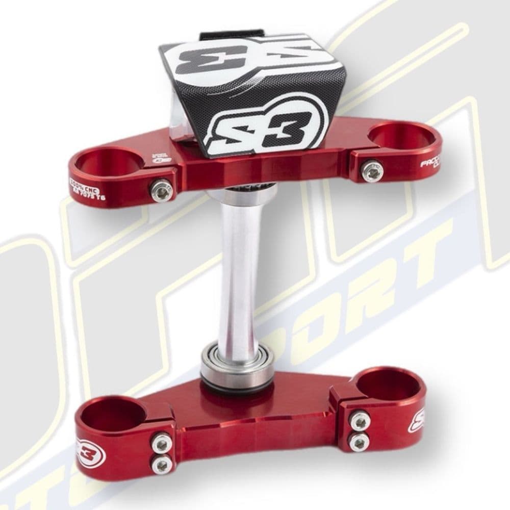 S3 CNC Triple Clamps / Yokes for Beta with Tech Forks 39mm  - Red