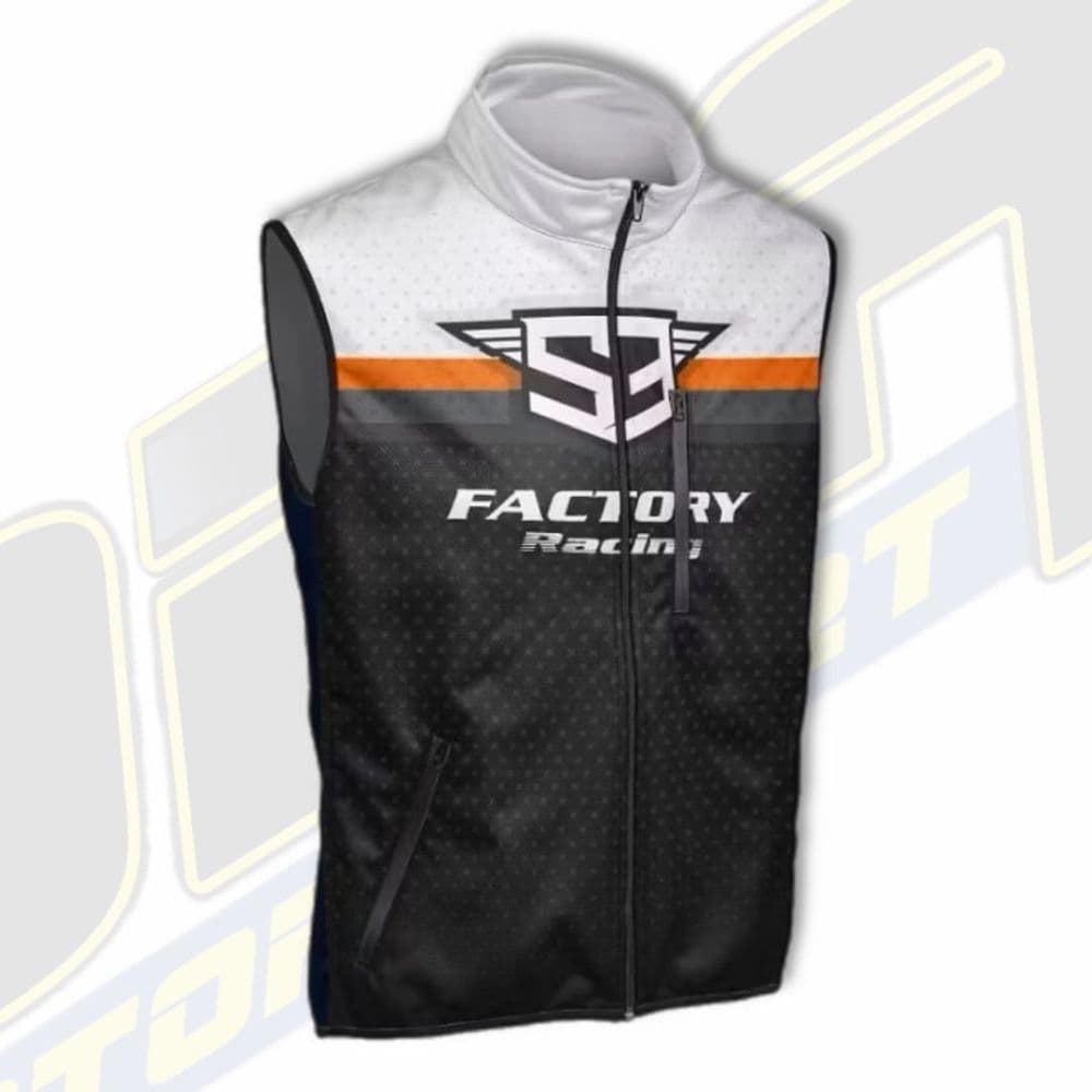 S3 Racing Collection Trials Gilet / Bodywarmer - Black / Orange