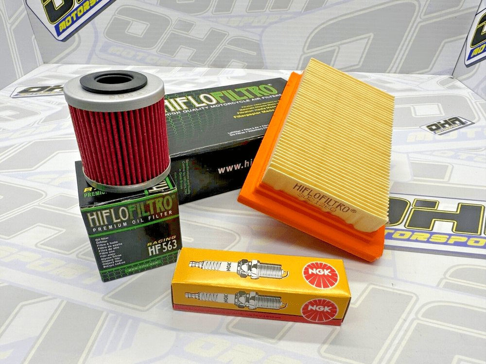 Kit Service Complet Filtre à Huile Hiflo HF985 + 3 Filtres à Air HFA4506 4507 4508 + 4L Huile Motul Pour Yamaha XP TMAX 500 2010-2011