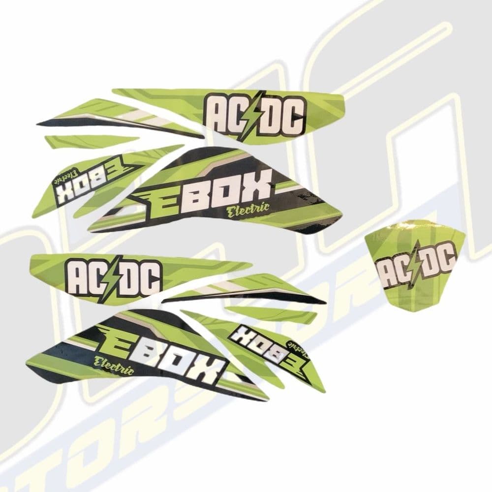 STOMP EBOX ACDC Electric Quad Graphics / Sticker Kit - GREEN