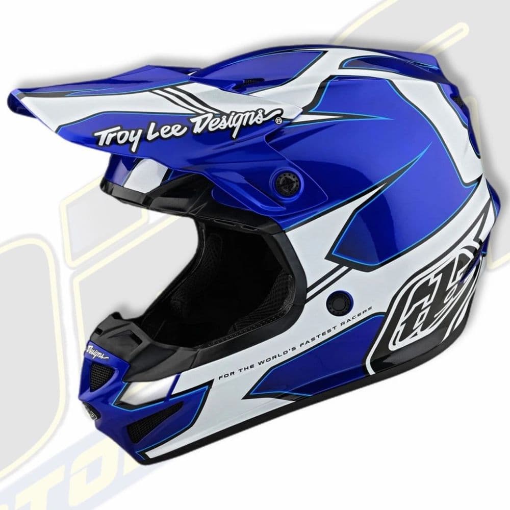 Mx 7 Design Troy Lee Designs TLD SE4 Motocross MX Helmet - MATRIX Blue