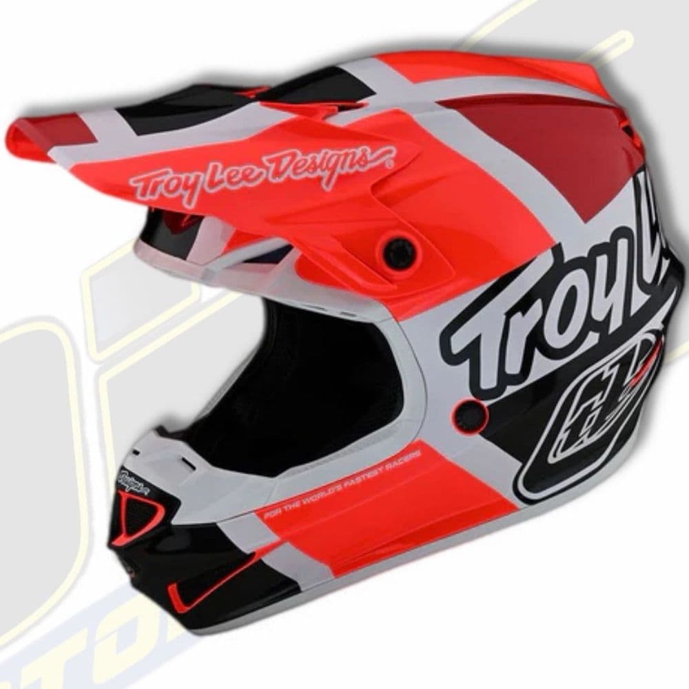 Troy Lee Designs TLD SE4 Motocross MX Helmet - QUATTRO Red / Charcoal