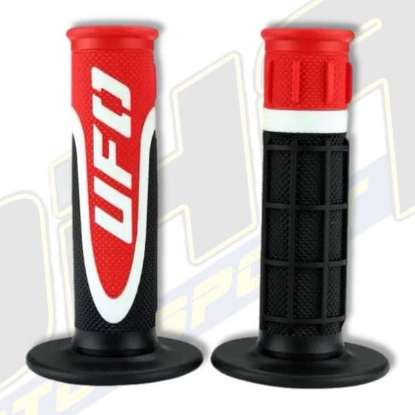 UFO Axiom Triple Density 1/2 Waffle Motocross Grips - Black / Red
