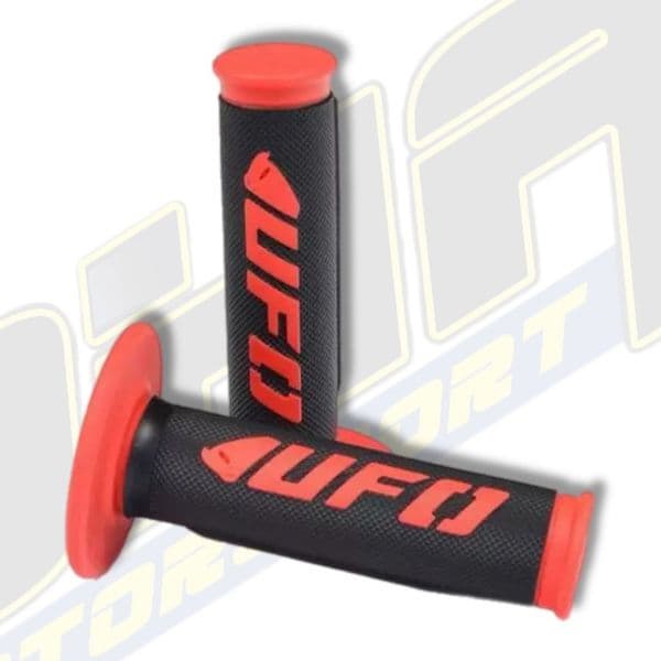UFO Challenger Dual Density 1/2 Waffle Motocross Grips - Black / Red
