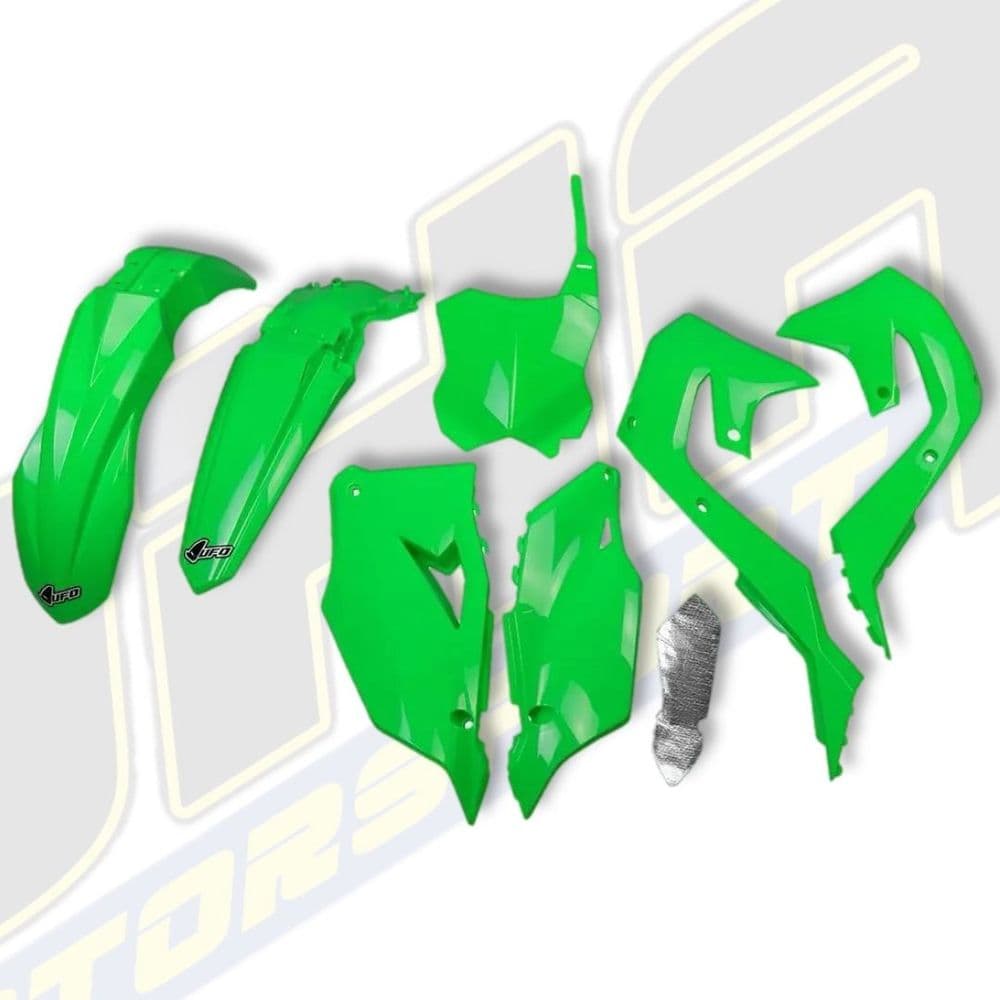 UFO Plastics Kit for Kawasaki KX250F 2021-2024 - NEON GREEN