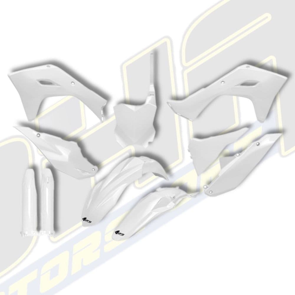 UFO Plastics Kit & Fork Guards for Kawasaki KX250F 2025 - WHITE