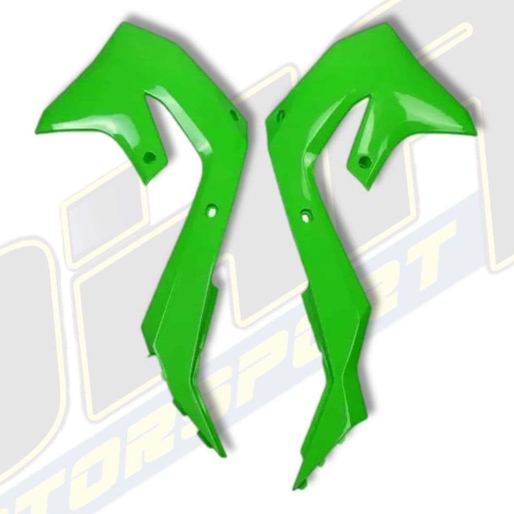 UFO Radiator Scoops / Covers for Kawasaki KX250F 2021-2024 - GREEN