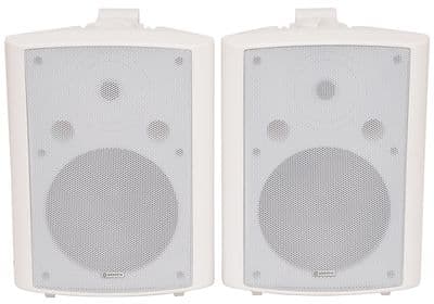2x Adastra BC8-w 360W Passive PA Background Speaker + Wall Bracket White 8 Ohm