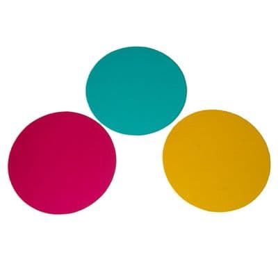 3 x Par 36 Par-Can or Pin Spot Gel Filters Round 113mm Gels Yellow Cyan Magenta