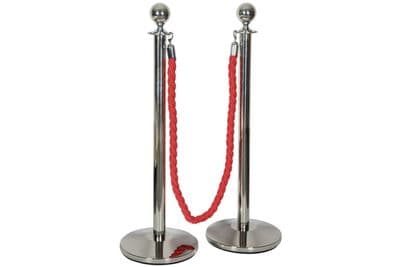 4 x CITRONIC VIP Queue Barrier Posts and Rope Sets to clear