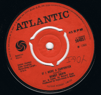 Bobby Darin If I Were A Carpenter Atlantic Ex-