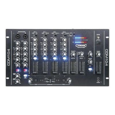 Citronic CDM10:4 MkV 4 Channel DJ Mixer + 2 x USB + 4 Mic inputs + Talkover