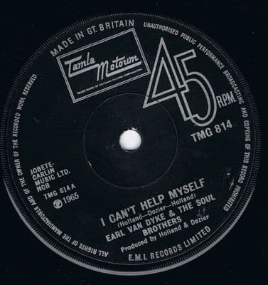 Earl Van Dyke & The Soul Brothers I Can't Help Myself Tamla Motown TMG814