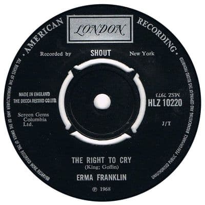 ERMA FRANKLIN THE RIGHT TO CRY Uk LONDON