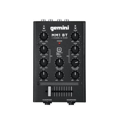 GEMINI MM1BT 2-CHANNEL PROFESSIONAL DJ MIXER WIRED OR BLUETOOTH INPUT