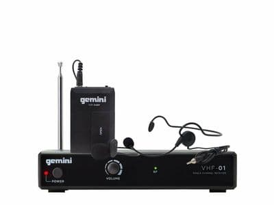 Gemini VHF-01HL Headset + Lavalier Radio Mic Wireless Microphone System 175.0MHz