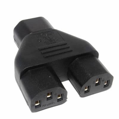 IEC 2-Way Mains Power Y Splitter Adaptor
