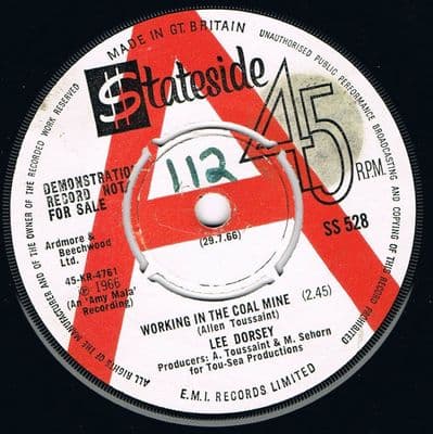 Lee Dorsey Working In The Coal Mine Stateside VG+