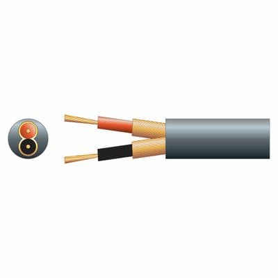 Mercury 100 metres 2 Core Individual Lap Screen Quality Signal Cable 6.5mm Black