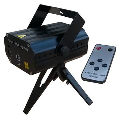 Mini Cluster Red + Green Laser Light Disco Party + Remote Many Patterns + Stand