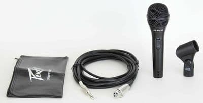 Peavey PVi2BJ Black Cardioid Dynamic Microphone 6m XLR to Jack Lead + Mic Bag