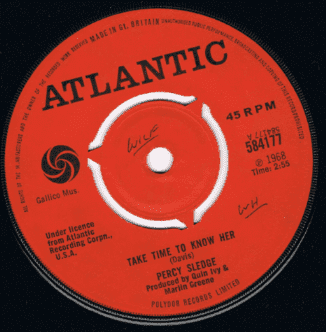 Percy Sledge Take Time To Know Her Atlantic 1st Issue