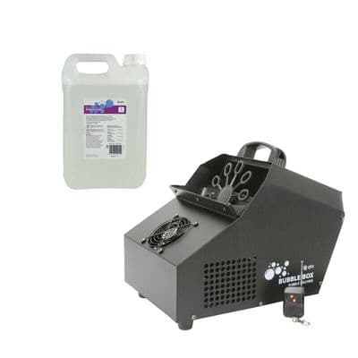 QTX Bubble Box Bubbles Machine High Output 3 Fans + 2x Remote + 5 Litres Fluid