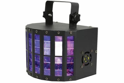 QTX Derby9 LED Derby 9 x Colours Light Effect Disco Lighting + DMX + IR Remote
