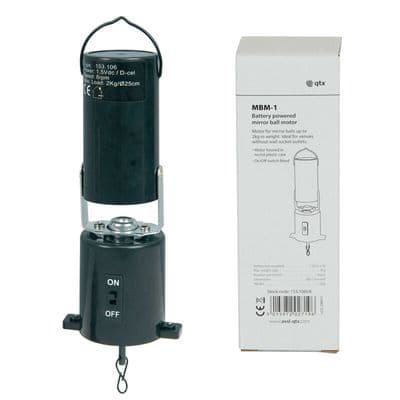 QTX MBM-1 Battery Powered Mirror Ball Motor - Up To 2kg 6 Rpm Rotator Mirrorball