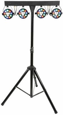 QTX PB-1214 PAR Bar Light System 4 x RGBW Cans + Stand + Remote +  DMX 5.5Kg