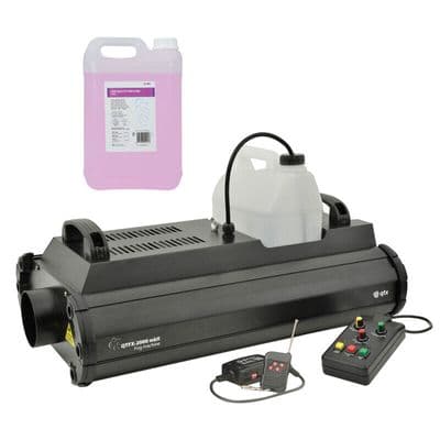 QTX QTFX-2000 MKII Pro 2000W Smoke Fog Machine + 5L Fluid + 2 x Remotes + Dmx