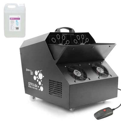 QTX QTFX-B4 Bubble Machine High Volume Twin Output + Remote + 5 Litres Fluid