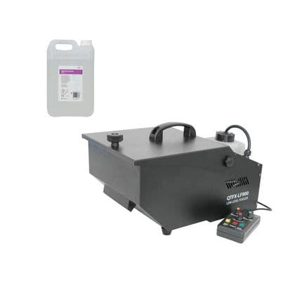 QTX QTFX-LF900 Low Level Fog Smoke Machine + Timer Remote + 5 Litres Fluid