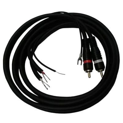 Quality Deck Turntable Lead 2 x Gold Phono + Earth Cable Reloop