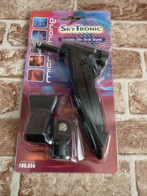 Skytronic Foldable Microphone Tripod Lightweight Table Desk Mic Stand Holder