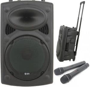 Speech or Music Pa Speaker Battery or Mains + 2 x Radio Mics Hire