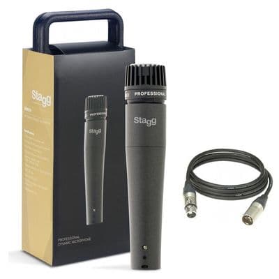 Stagg SDM70 Professional Multipurpose Cardioid Dynamic Microphone Xlr Cable Case