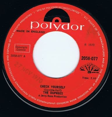 The Duprees Check Yourself Polydor