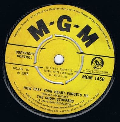 The Show Stoppers How Easy Your Heart Forgets Me MGM