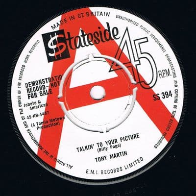 Tony Martin Talkin To Your Picture Stateside Demo