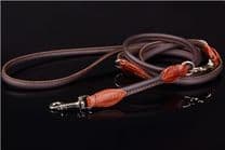 Leather Adjustable Hands-Free Lead - Brown & Black