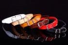 Soft Rolled Leather Dog Collar - Brown, Black or Pink