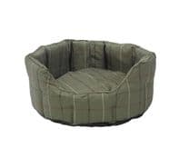 Tweed Printed Water Resistant Oval Snuggle Dog Bed
