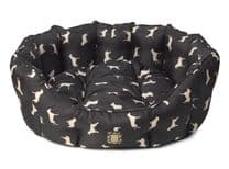 Waterproof Dog Print Oval Dog Bed