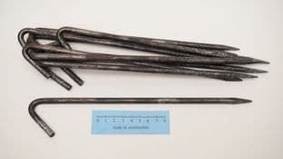 10" forged steel tent pegs 7mm diameter choice of quantity